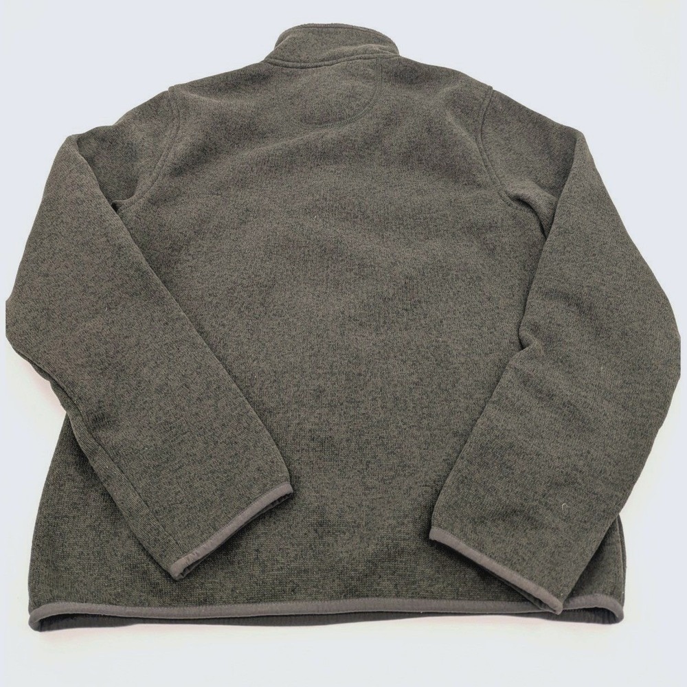 LL Bean Mens Small Sweater Fleece Pullover Gray Snap Button Mock Neck Jacket - Picture 2 of 8